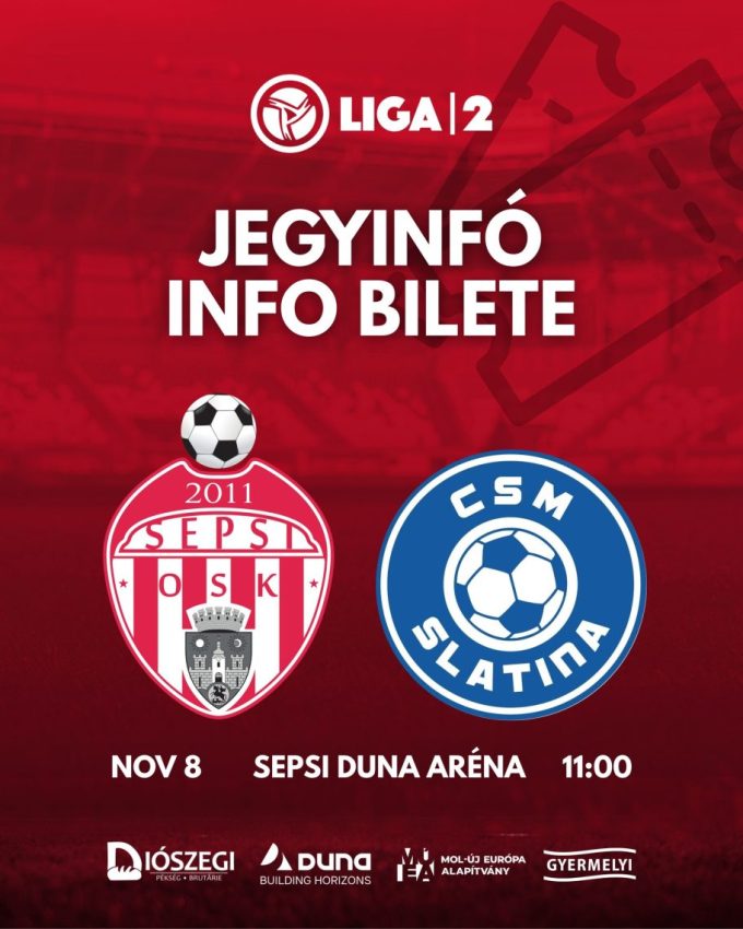 Biletele pentru meciul Sepsi OSK vs CSM Slatina sunt acum disponibile!