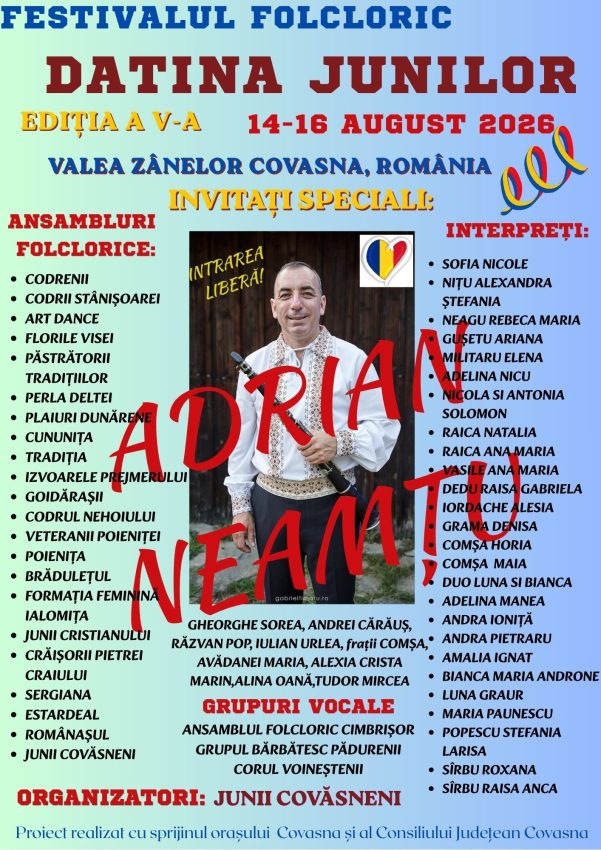 Ediția a V-a a Festivalului Folcloric „Datina Junilor” are loc la Covasna în acest weekend